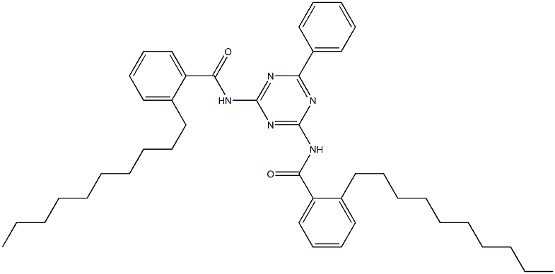 N,N'-(6-Phenyl-1,3,5-triazine-2,4-diyl)bis(2-decylbenzamide) Struktur