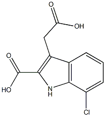 (7-Chloro-2-carboxy-1H-indol-3-yl)acetic acid 结构式