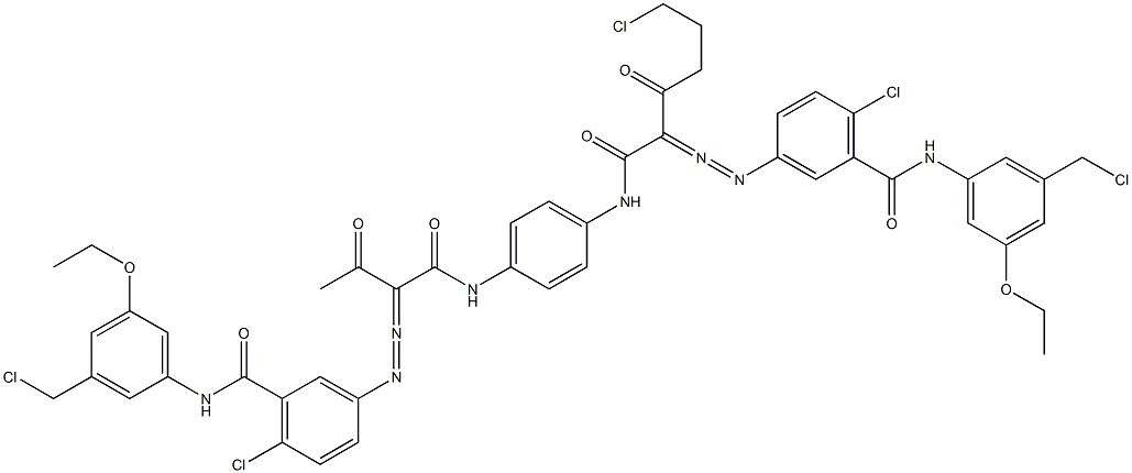 3,3'-[2-(2-Chloroethyl)-1,4-phenylenebis[iminocarbonyl(acetylmethylene)azo]]bis[N-[3-(chloromethyl)-5-ethoxyphenyl]-6-chlorobenzamide]|