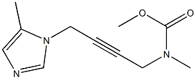 N-メチル-N-[4-(5-メチル-1H-イミダゾール-1-イル)-2-ブチニル]カルバミド酸メチル 化学構造式