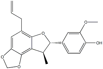 (7S,8S)-7,8-Dihydro-5-(2-propenyl)-8-methyl-7-(4-hydroxy-3-methoxyphenyl)furo[3,2-e]-1,3-benzodioxole Structure