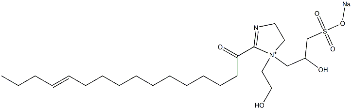 1-(2-Hydroxyethyl)-1-[2-hydroxy-3-(sodiooxysulfonyl)propyl]-2-(12-hexadecenoyl)-2-imidazoline-1-ium Struktur