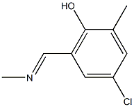 4-クロロ-6-(メチルイミノメチル)-2-メチルフェノール 化学構造式