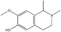 1,2-Dimethyl-7-methoxy-1,2,3,4-tetrahydroisoquinolin-6-ol,,结构式