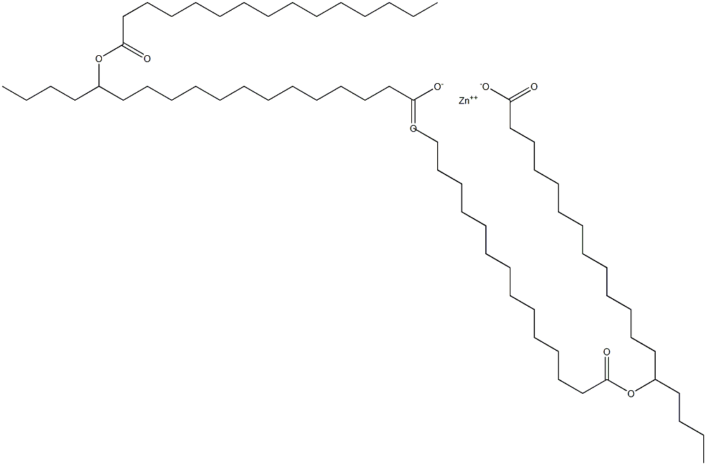 Bis(14-pentadecanoyloxystearic acid)zinc salt Structure