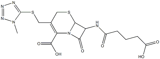 7-(4-Carboxybutyrylamino)-3-(1-methyl-1H-tetrazol-5-ylthiomethyl)-8-oxo-5-thia-1-azabicyclo[4.2.0]oct-2-ene-2-carboxylic acid Struktur