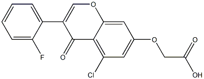 [(5-Chloro-3-(2-fluorophenyl)-4-oxo-4H-1-benzopyran-7-yl)oxy]acetic acid,,结构式