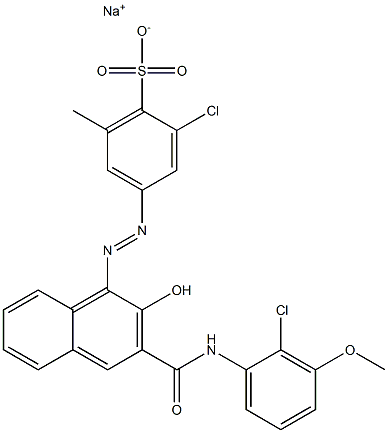 2-Chloro-6-methyl-4-[[3-[[(2-chloro-3-methoxyphenyl)amino]carbonyl]-2-hydroxy-1-naphtyl]azo]benzenesulfonic acid sodium salt