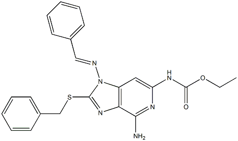 N-[4-Amino-1-(benzylideneamino)-2-(benzylthio)-1H-imidazo[4,5-c]pyridin-6-yl]carbamic acid ethyl ester Structure