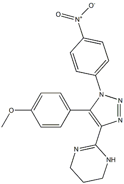 1-(4-ニトロフェニル)-4-[(3,4,5,6-テトラヒドロピリミジン)-2-イル]-5-(4-メトキシフェニル)-1H-1,2,3-トリアゾール 化学構造式