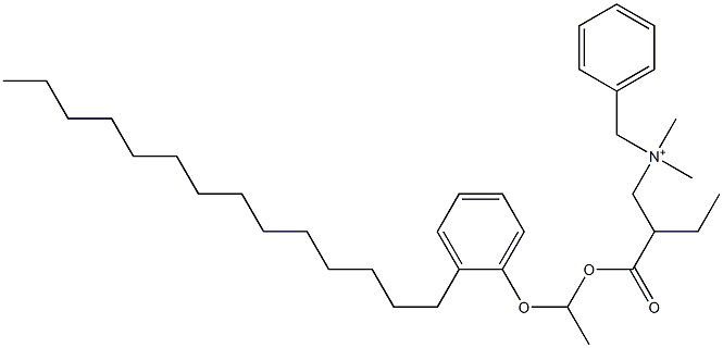 N,N-ジメチル-N-ベンジル-N-[2-[[1-(2-テトラデシルフェニルオキシ)エチル]オキシカルボニル]ブチル]アミニウム 化学構造式