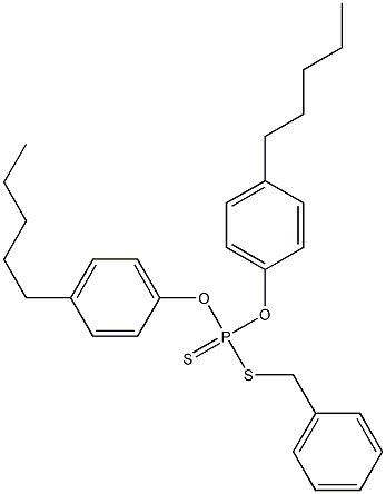 Dithiophosphoric acid O,O-bis(4-pentylphenyl)S-benzyl ester Struktur
