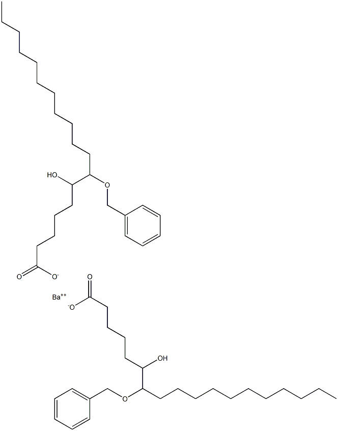 Bis(7-benzyloxy-6-hydroxystearic acid)barium salt 结构式