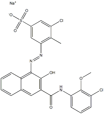 3-Chloro-4-methyl-5-[[3-[[(3-chloro-2-methoxyphenyl)amino]carbonyl]-2-hydroxy-1-naphtyl]azo]benzenesulfonic acid sodium salt|