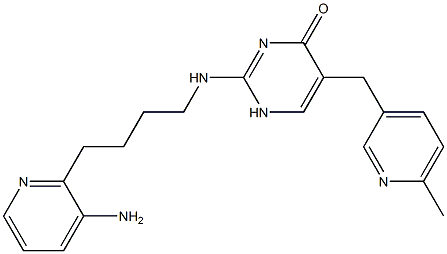 2-[[4-(3-Amino-2-pyridinyl)butyl]amino]-5-[(6-methyl-3-pyridinyl)methyl]pyrimidin-4(1H)-one Structure