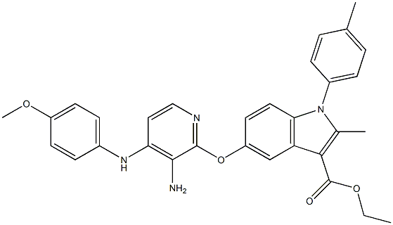 1-(4-Methylphenyl)-2-methyl-5-[3-amino-4-[(4-methoxyphenyl)amino]pyridin-2-yloxy]-1H-indole-3-carboxylic acid ethyl ester