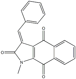 3-Benzylidene-1-methyl-1H-benz[f]indole-2,4,9(3H)-trione,,结构式