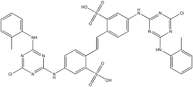 4,4'-Bis[4-chloro-6-(o-toluidino)-1,3,5-triazin-2-ylamino]-2,2'-stilbenedisulfonic acid Structure