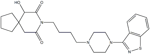 8-[4-[4-(1,2-Benzisothiazol-3-yl)-1-piperazinyl]butyl]-6-hydroxy-8-azaspiro[4.5]decane-7,9-dione 结构式