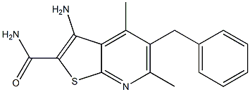 3-Amino-4,6-dimethyl-5-benzylthieno[2,3-b]pyridine-2-carboxamide,,结构式