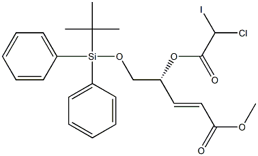 (2E,4R)-4-(Chloroiodoacetyloxy)-5-(tert-butyldiphenylsilyloxy)-2-pentenoic acid methyl ester Structure