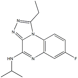 4-イソプロピルアミノ-1-エチル-7-フルオロ[1,2,4]トリアゾロ[4,3-a]キノキサリン 化学構造式