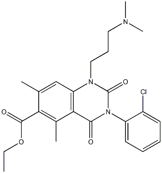 1,2,3,4-Tetrahydro-3-(2-chlorophenyl)-1-(3-dimethylaminopropyl)-5,7-dimethyl-2,4-dioxoquinazoline-6-carboxylic acid ethyl ester