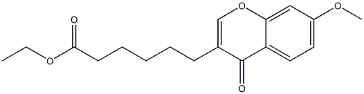 6-(7-メトキシ-4-オキソ-4H-1-ベンゾピラン-3-イル)ヘキサン酸エチル 化学構造式