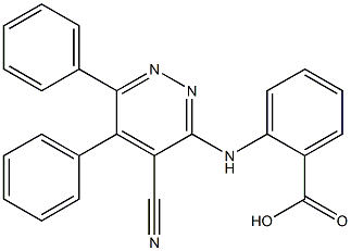 2-[(4-シアノ-5,6-ジフェニルピリダジン-3-イル)アミノ]安息香酸 化学構造式