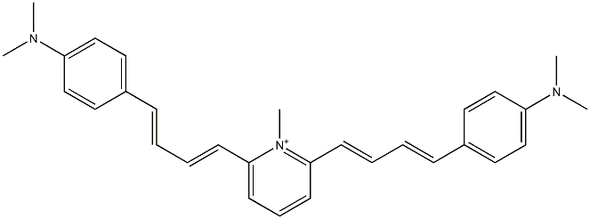 2,6-ビス[4-[4-(ジメチルアミノ)フェニル]-1,3-ブタジエニル]-1-メチルピリジニウム 化学構造式