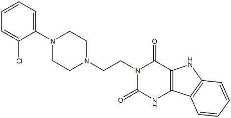 3-[2-[4-(2-Chlorophenyl)-1-piperazinyl]ethyl]-1H-pyrimido[5,4-b]indole-2,4(3H,5H)-dione Struktur