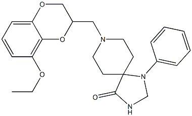 8-[(8-Ethoxy-2,3-dihydro-1,4-benzodioxin-2-yl)methyl]-1-phenyl-1,3,8-triazaspiro[4.5]decan-4-one Structure