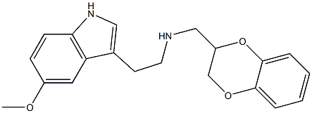 2-[[[2-(5-Methoxy-1H-indol-3-yl)ethyl]amino]methyl]-1,4-benzodioxane,,结构式