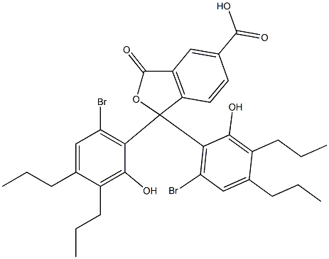 1,1-Bis(6-bromo-2-hydroxy-3,4-dipropylphenyl)-1,3-dihydro-3-oxoisobenzofuran-5-carboxylic acid,,结构式