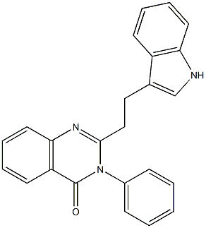 2-[2-(1H-Indol-3-yl)ethyl]-3-(phenyl)quinazolin-4(3H)-one Struktur