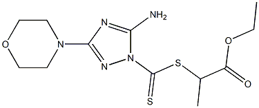 5-Amino-3-morpholino-1H-1,2,4-triazole-1-dithiocarboxylic acid 1-ethoxycarbonylethyl ester 结构式