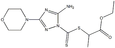 5-Amino-3-morpholino-1H-1,2,4-triazole-1-dithiocarboxylic acid 1-ethoxycarbonylethyl ester Structure