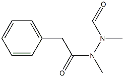 N,N'-ジメチル-N'-ホルミル-2-フェニル酢酸ヒドラジド 化学構造式
