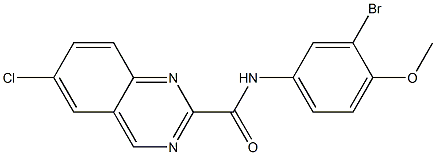 N-(4-メトキシ-3-ブロモフェニル)-6-クロロキナゾリン-2-カルボアミド 化学構造式