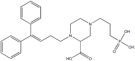 3-[3-Carboxy-4-(4,4-diphenyl-3-butenyl)-1-piperazinyl]propylphosphonic acid,,结构式