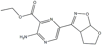 2-Amino-5-[(3a,4,5,6a-tetrahydrofuro[3,2-d]isoxazol)-3-yl]pyrazine-3-carboxylic acid ethyl ester|