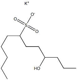 9-Hydroxydodecane-6-sulfonic acid potassium salt 结构式
