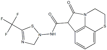 2,3,5,6-Tetrahydro-5-oxo-N-[5-trifluoromethyl-1,2,4-thiadiazol-2(3H)-yl]pyrrolo[1,2,3-de]-1,4-benzothiazine-6-carboxamide Structure