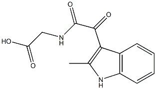 N-[(2-メチル-1H-インドール-3-イル)カルボニルカルボニル]グリシン 化学構造式