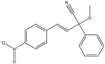 2-メトキシ-2-フェニル-4-(4-ニトロフェニル)-3-ブテンニトリル 化学構造式