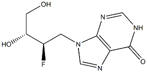 9-[(2R,3R)-3,4-Dihydroxy-2-fluorobutyl]-1,9-dihydro-6H-purin-6-one Structure