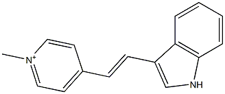 4-[2-(1H-インドール-3-イル)エテニル]-1-メチルピリジニウム 化学構造式
