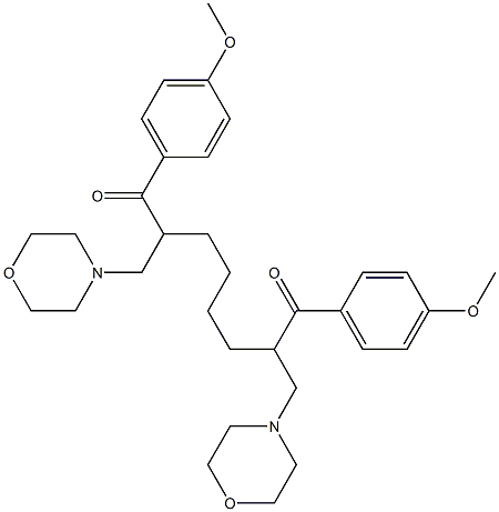 1,8-Bis(4-methoxyphenyl)-2,7-bis(morpholinomethyl)-1,8-octanedione,,结构式