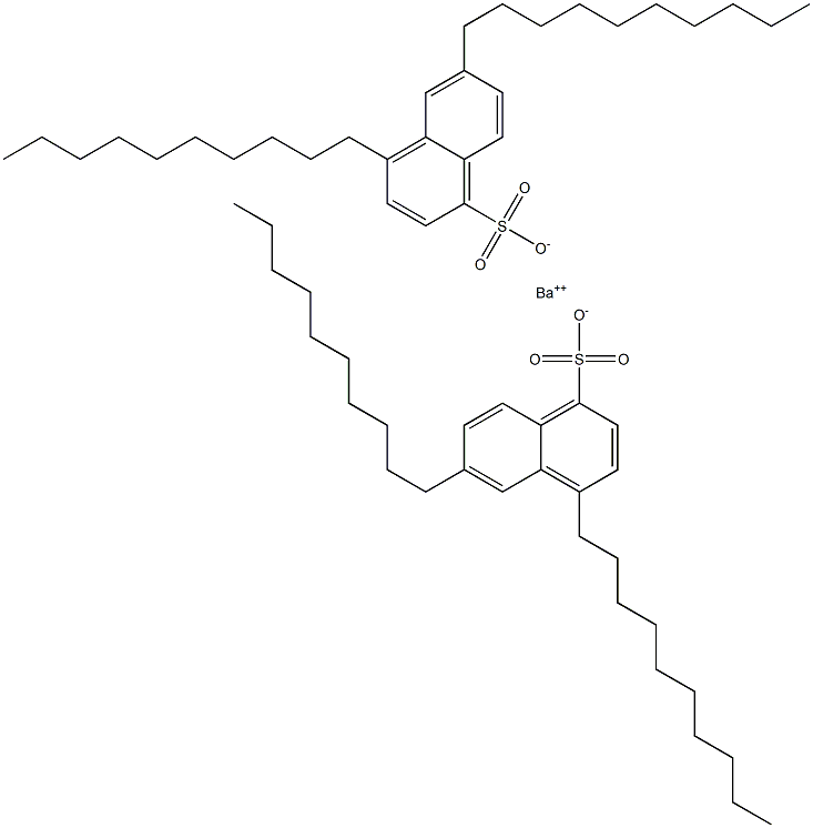 Bis(4,6-didecyl-1-naphthalenesulfonic acid)barium salt,,结构式