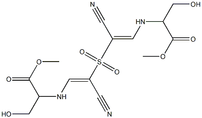 2,2'-Sulfonylbis[(E)-3-[2-hydroxy-1-(methoxycarbonyl)ethyl]aminopropenenitrile] 结构式